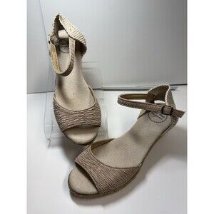 Toni Pons Origens Open Toe Wedge Espadrille Sandals In Natural Sz 8 New